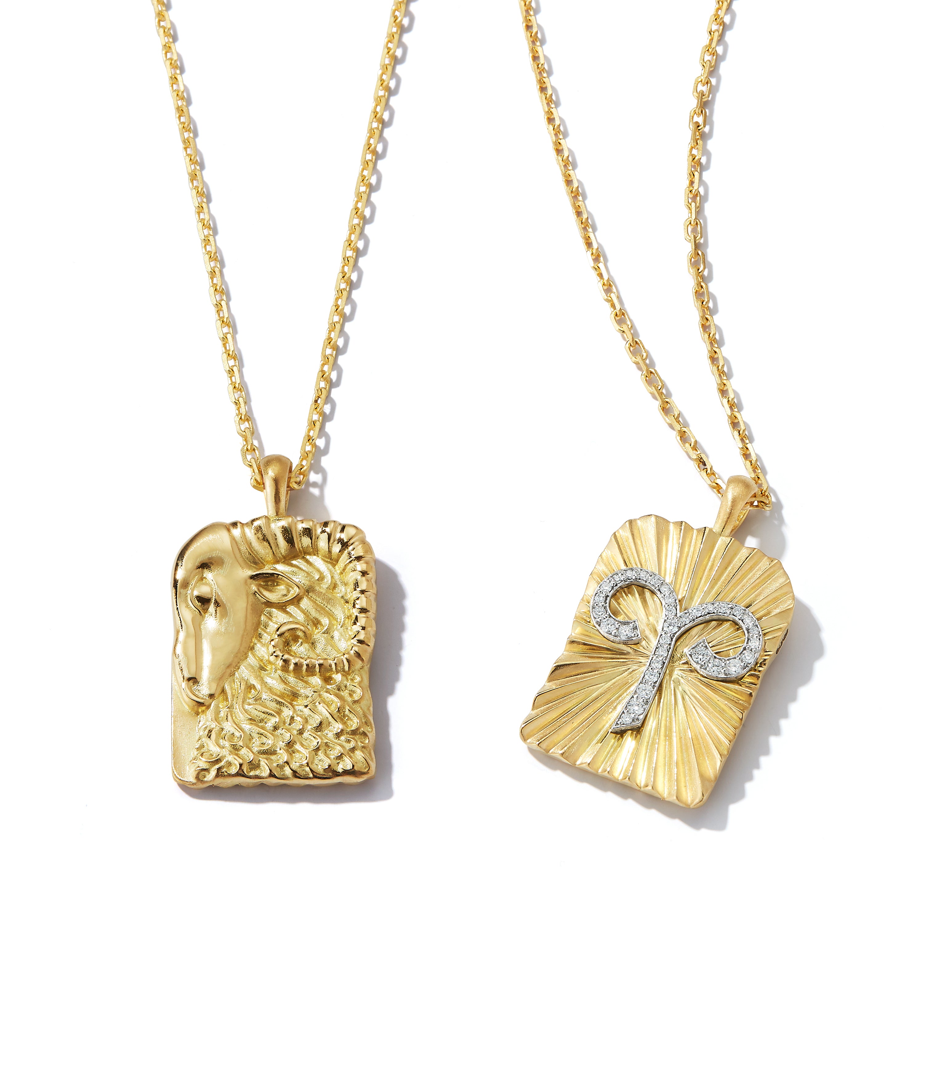 David Webb Workshop, Aries Zodiac Pendant Necklace, Diamonds