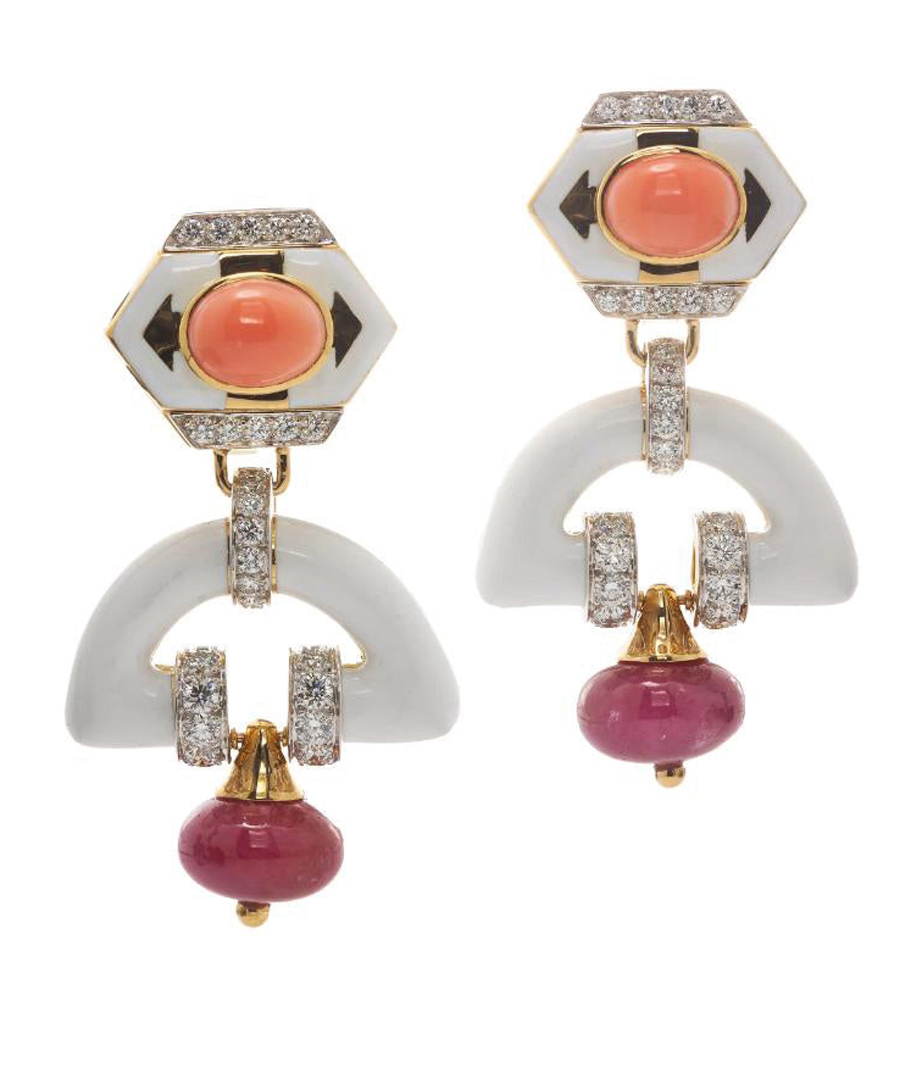 DAVID WEBB, Aztec Earrings