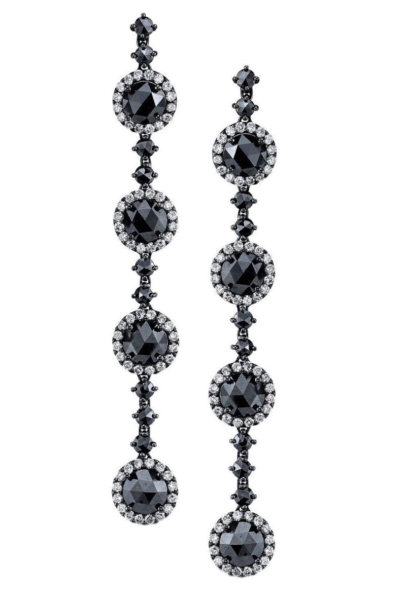 ARUNASHI, Black Diamond Drop Earrings