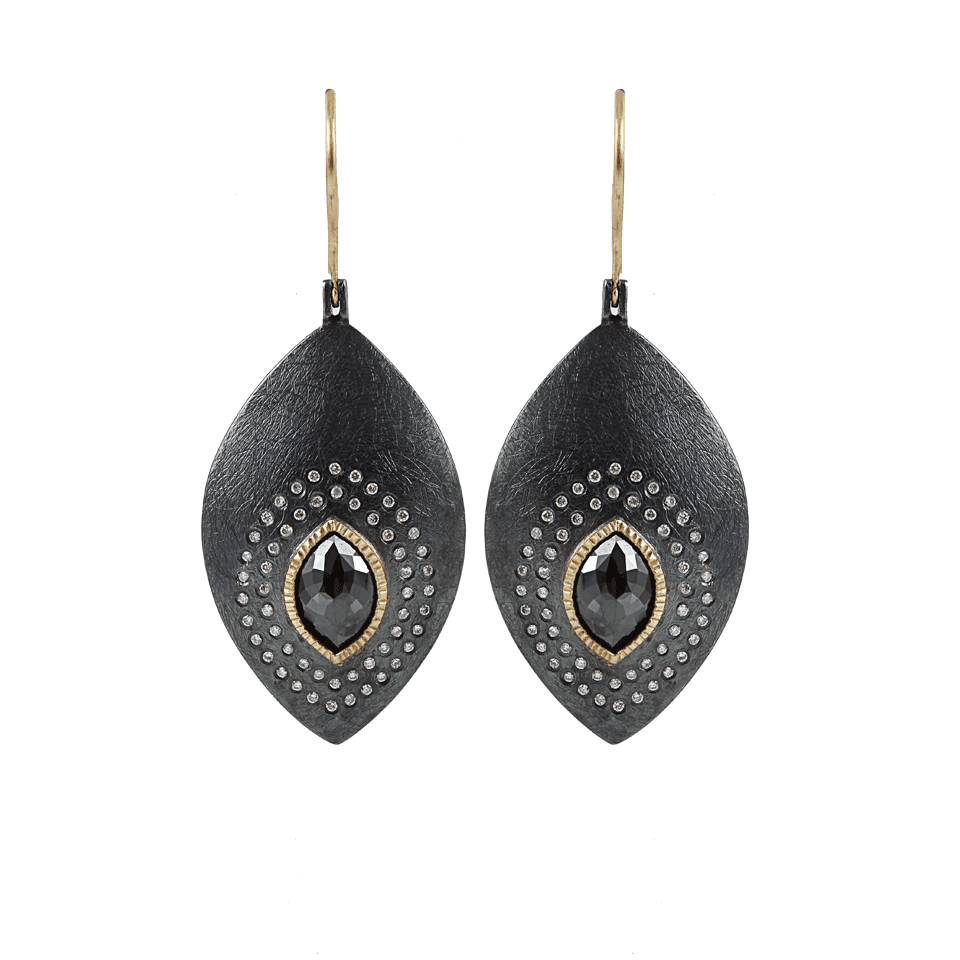 TODD REED, Black Diamond Elipse Earrings