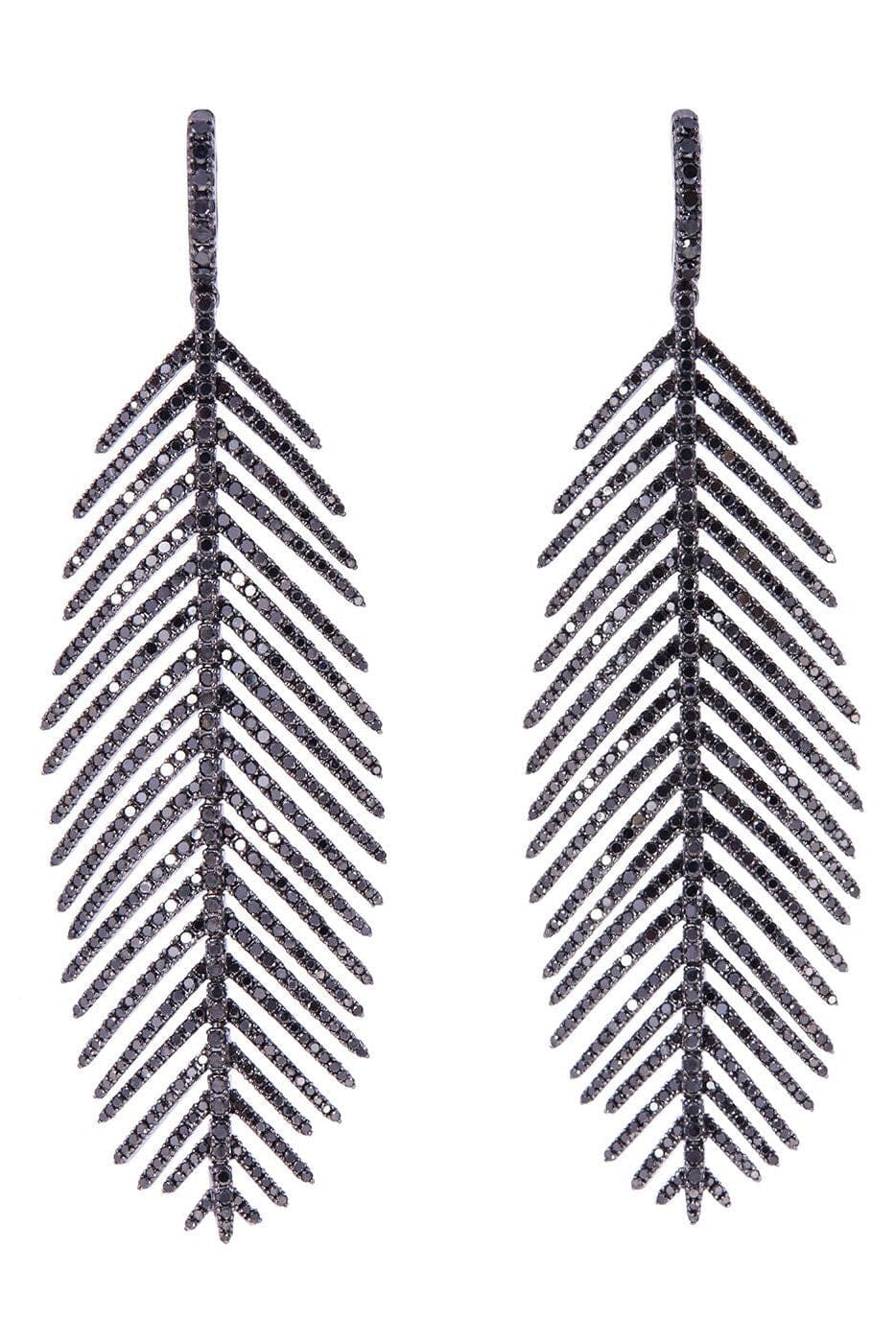 SIDNEY GARBER, Black Diamond Feathers That Move Earrings