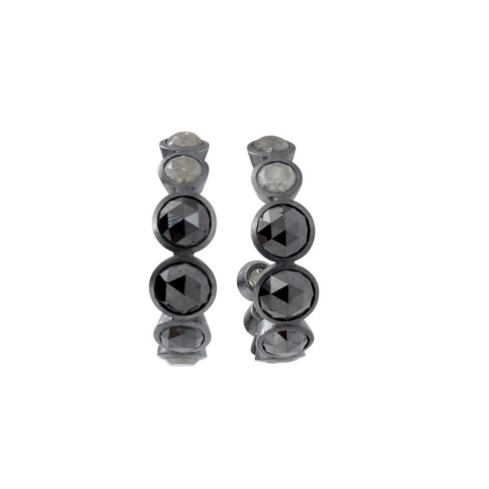 TODD REED, Black Diamond Hoop Earrings