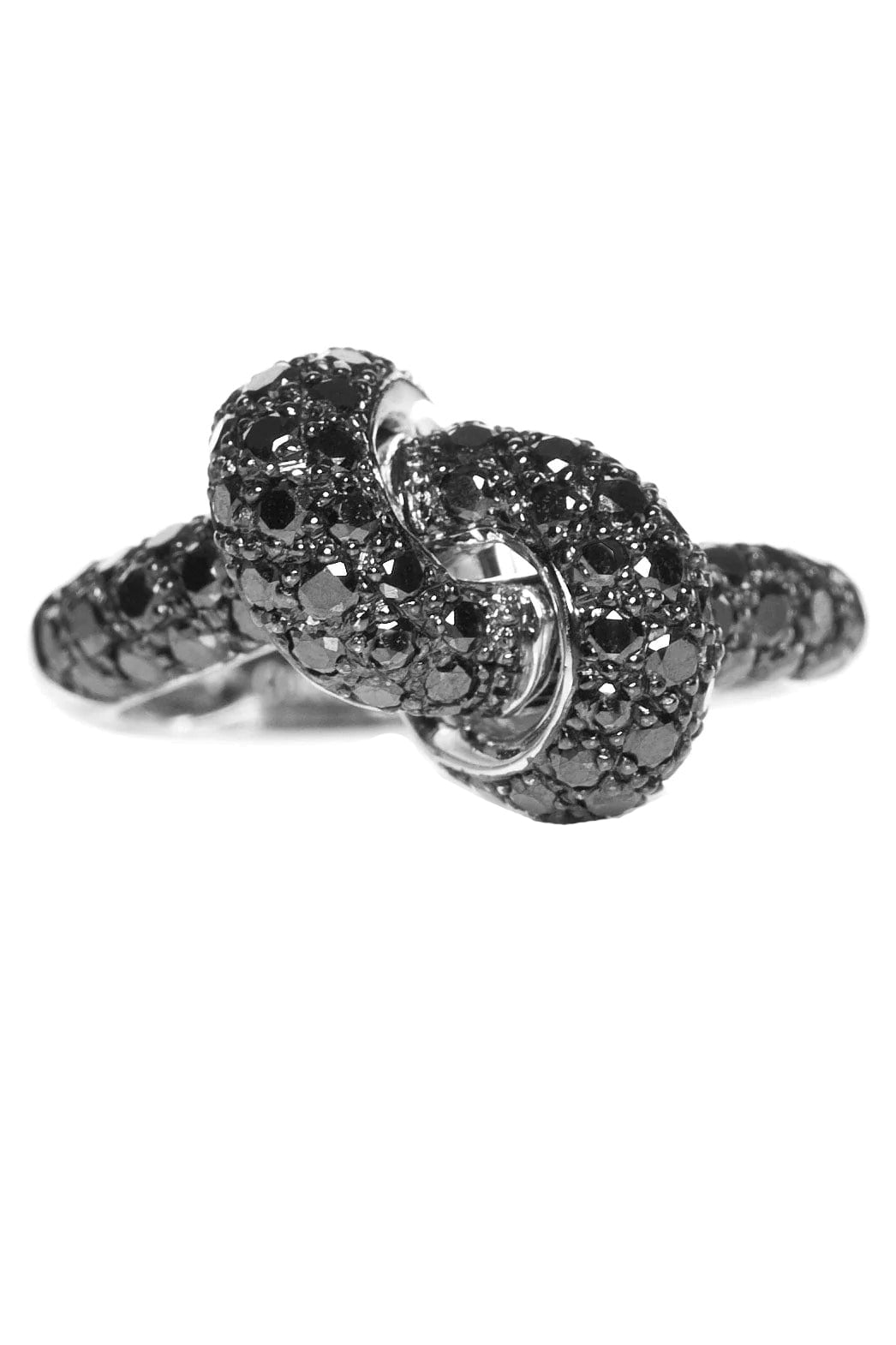 THE LOVE KNOT BY CORALIE, Black Diamond Love Knot Ring