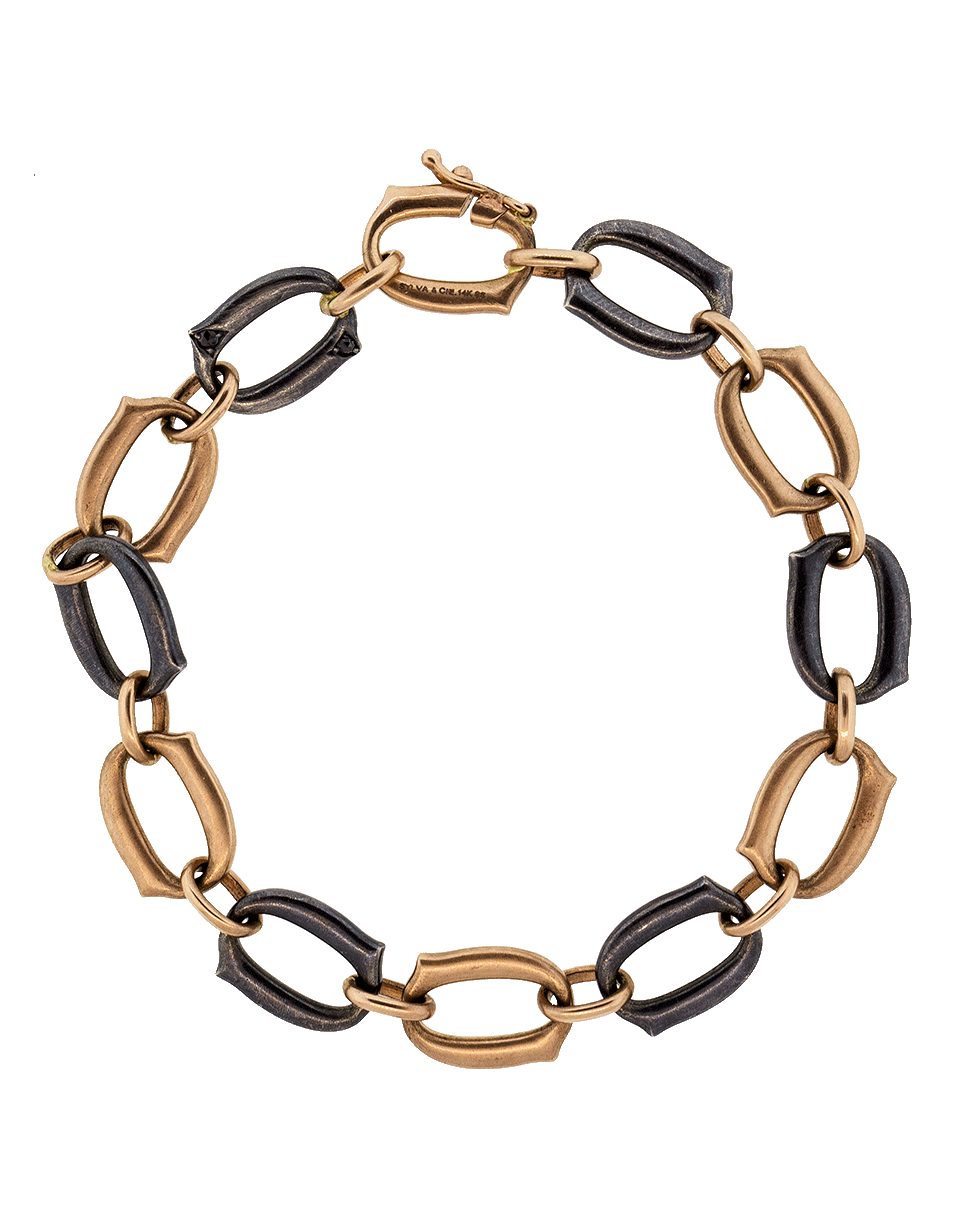 SYLVA & CIE, Black Diamond Oval Link Bracelet