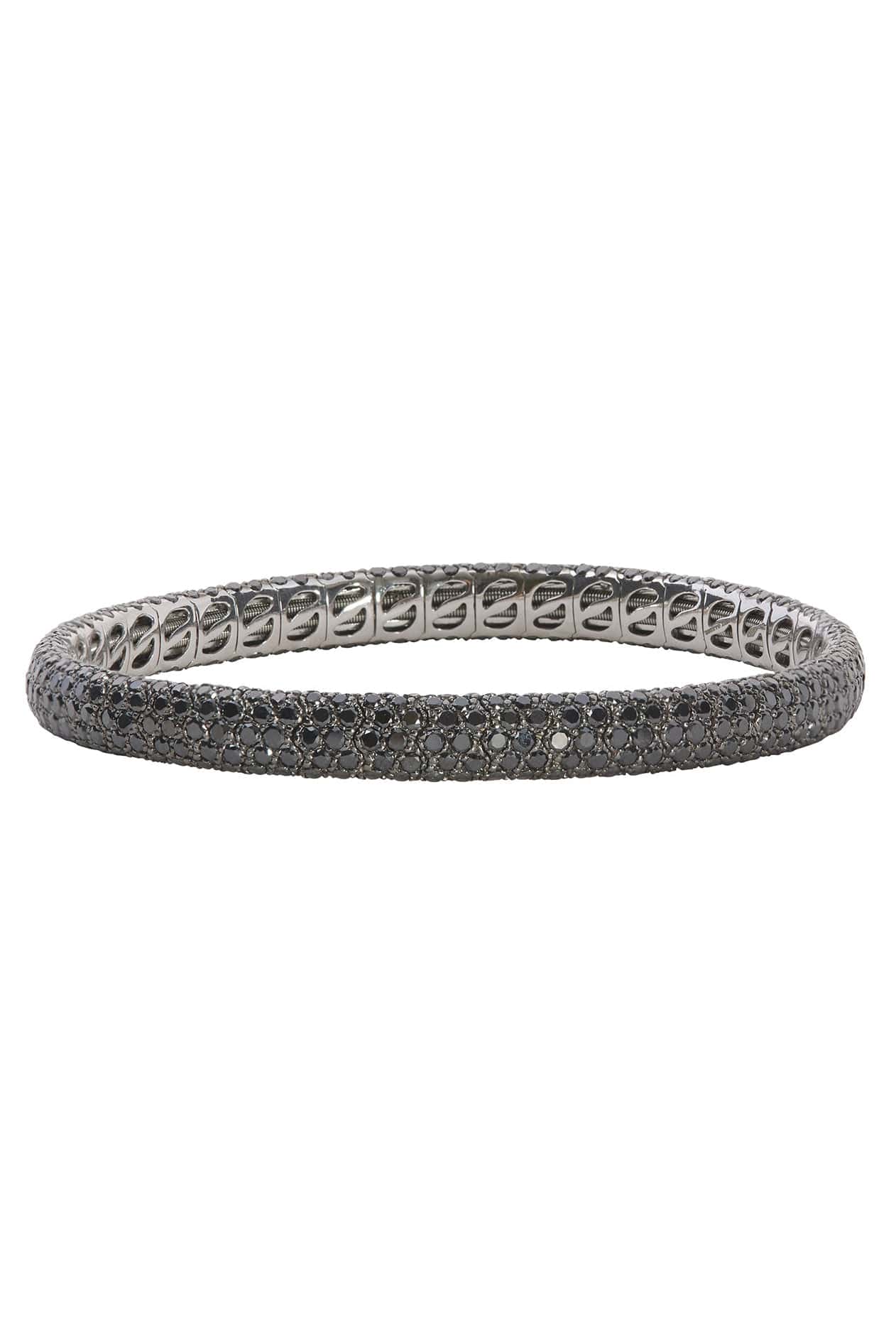 SIDNEY GARBER, Black Diamond Pave Stretch Bracelet