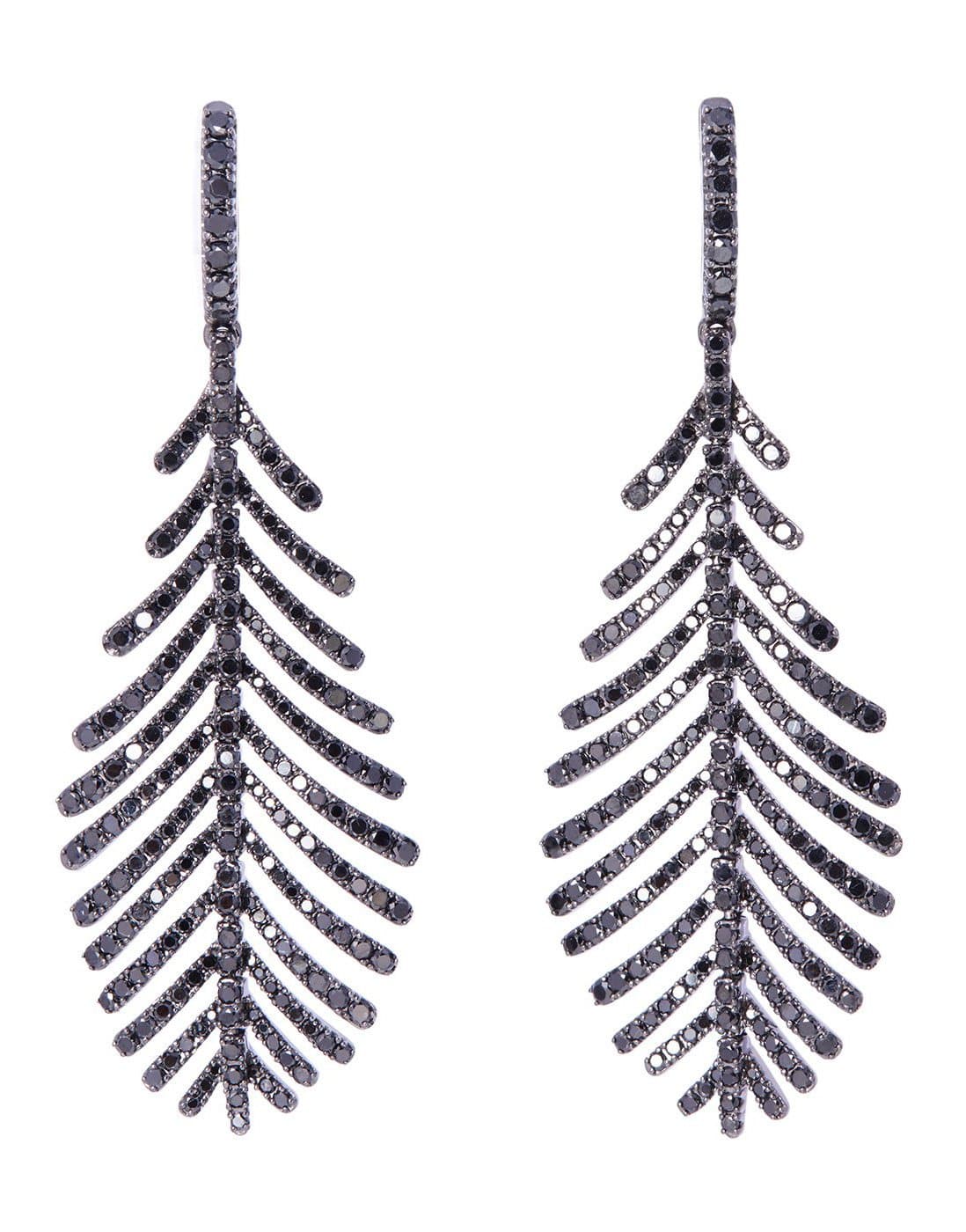 SIDNEY GARBER, Black Diamond Plume Earrings