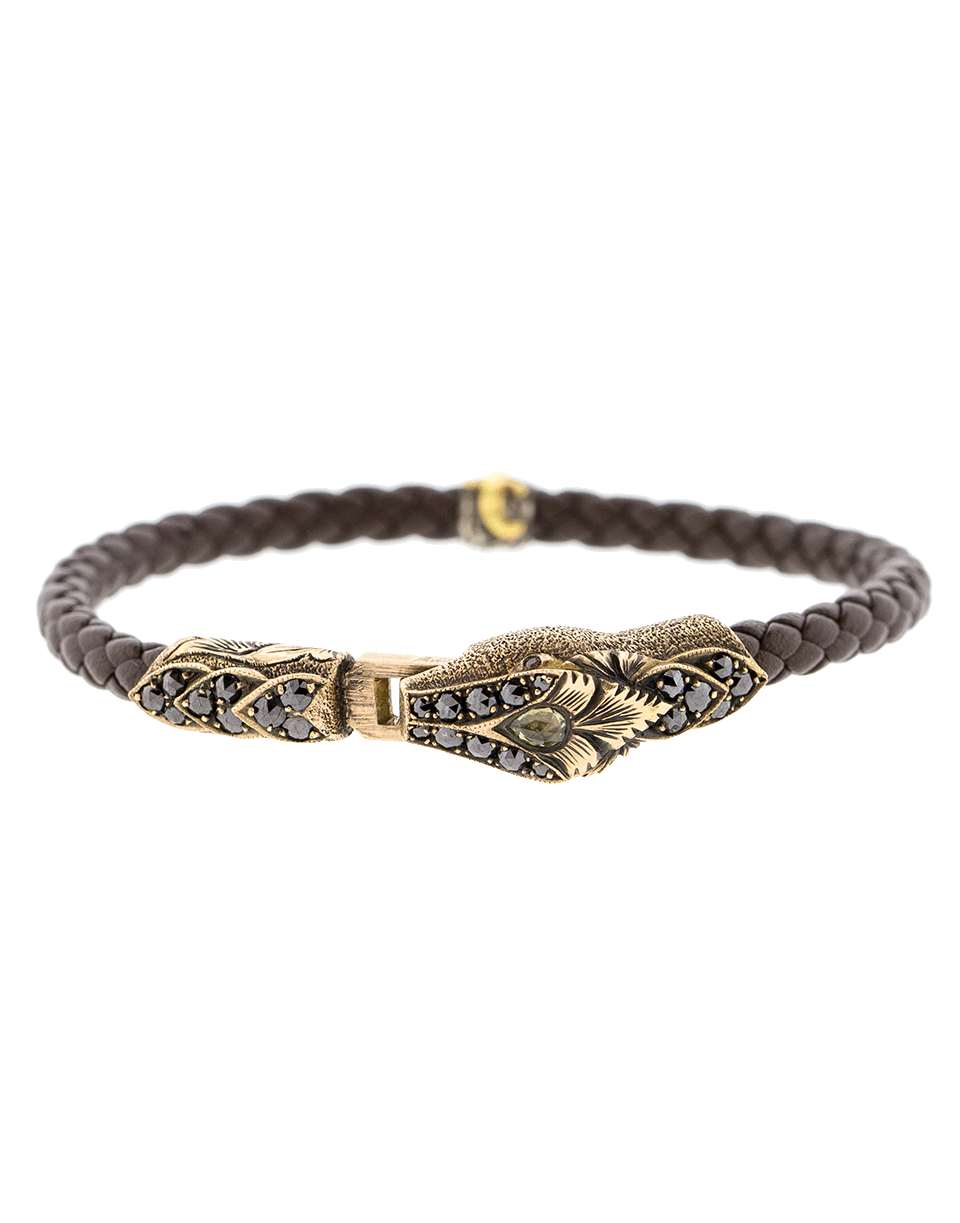 SEVAN BICAKCI, Black Diamond Snake Leather Bracelet