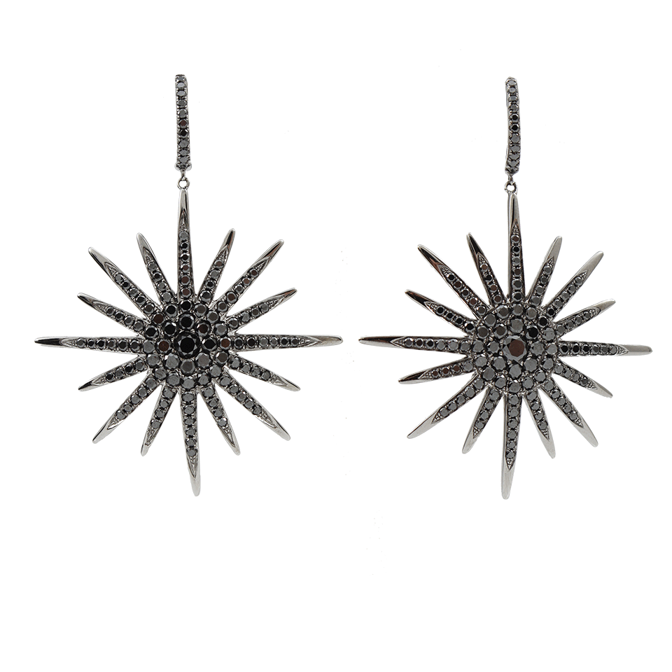 BOCHIC, Black Diamond Starburst Earrings