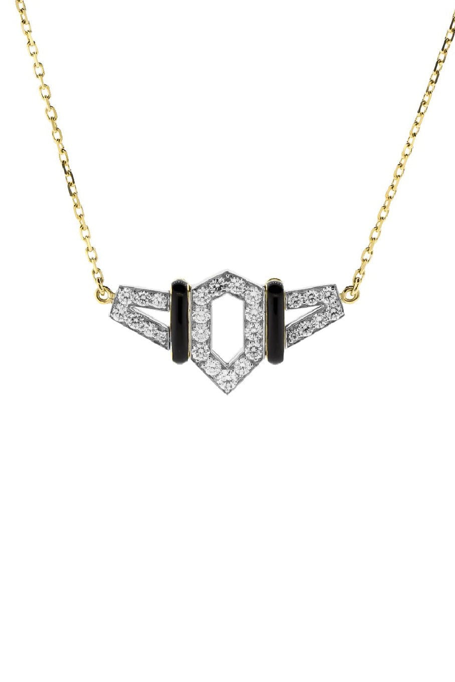 DAVID WEBB, Black Enamel And Diamond Flight Necklace