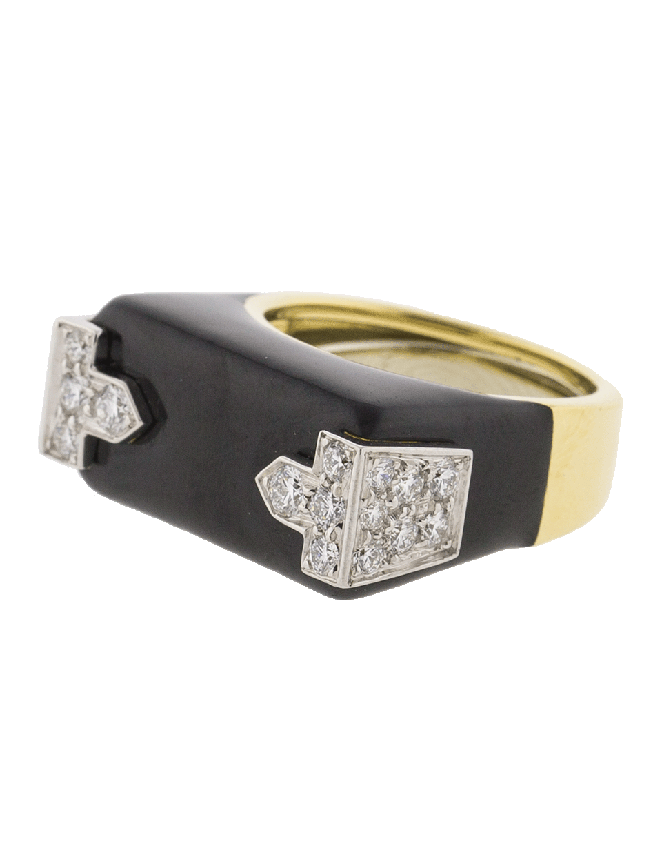 DAVID WEBB, Black Enamel And Diamond Hero Ring