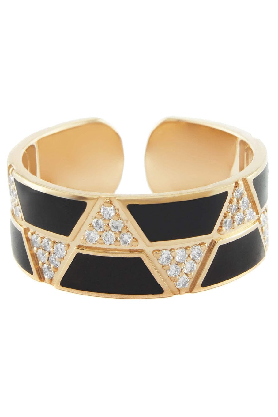 ALESSA JEWELRY, Black Enamel & Diamond Elixir Ring