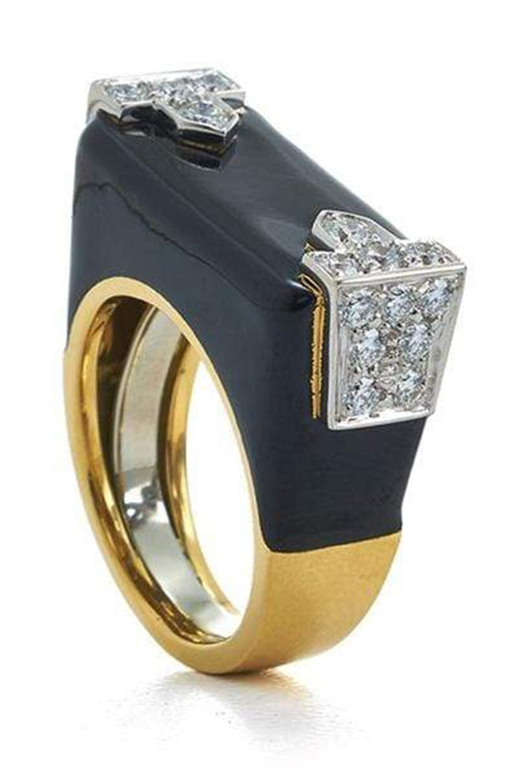 DAVID WEBB, Black Enamel Hero Ring