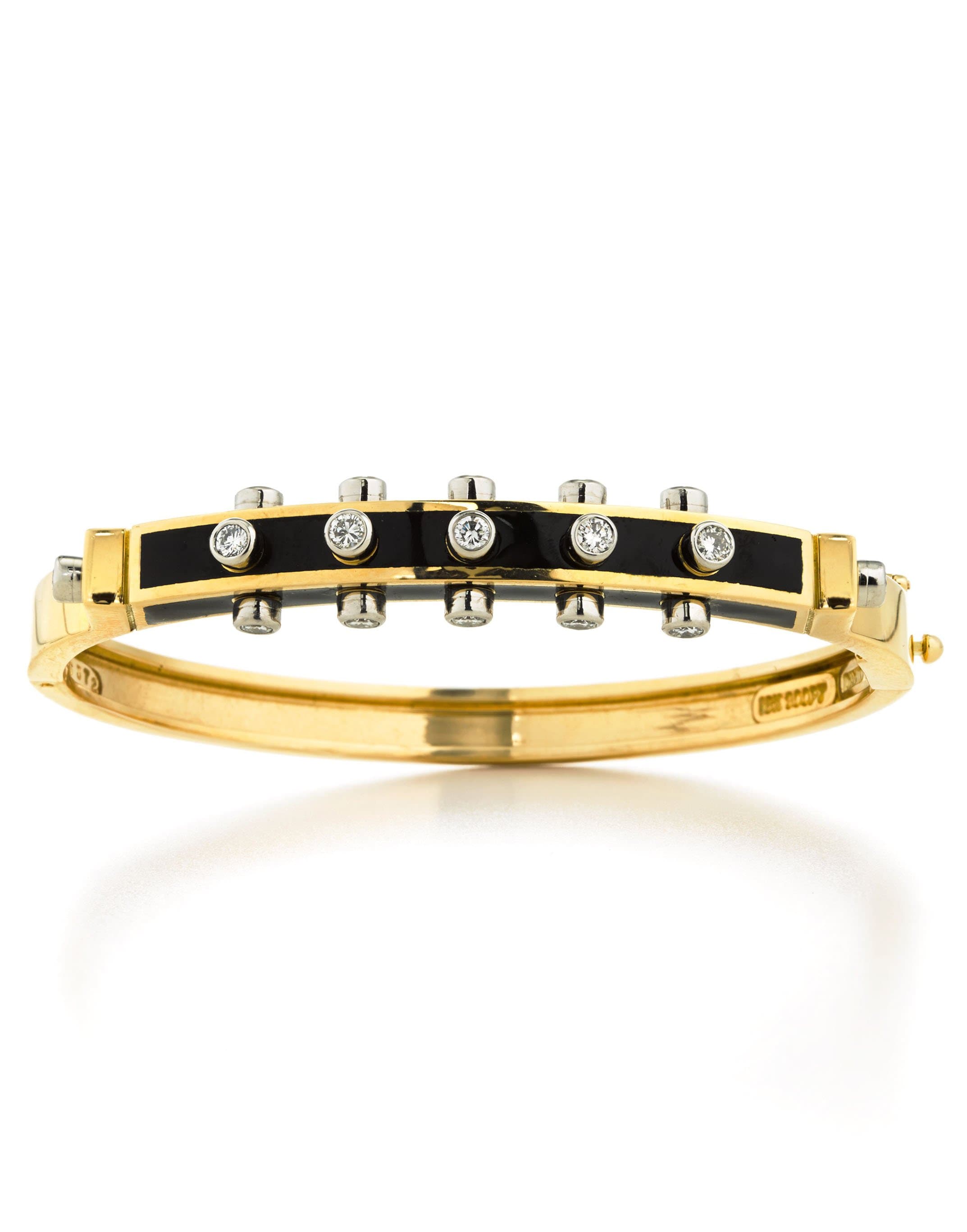 DAVID WEBB, Black Enamel Studlette Bangle