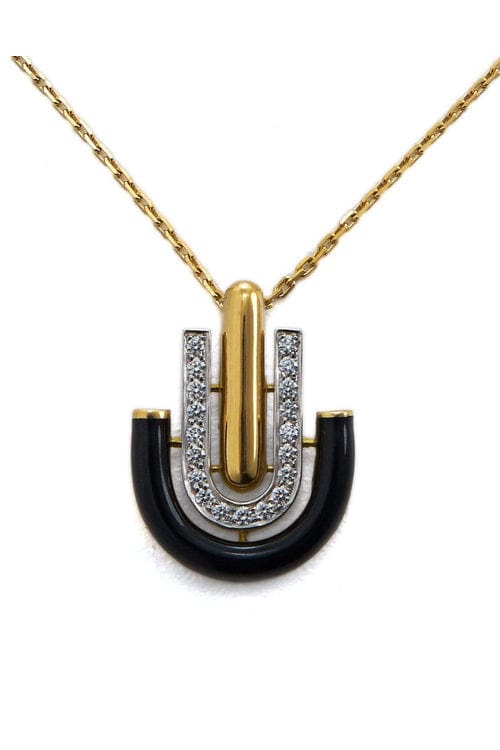 DAVID WEBB, Black Enamel Unity Necklace