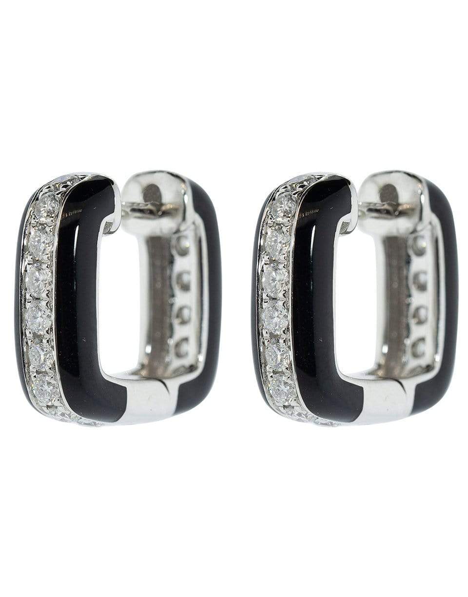 GRAZIELA, Black Enamel and Diamond Earrings