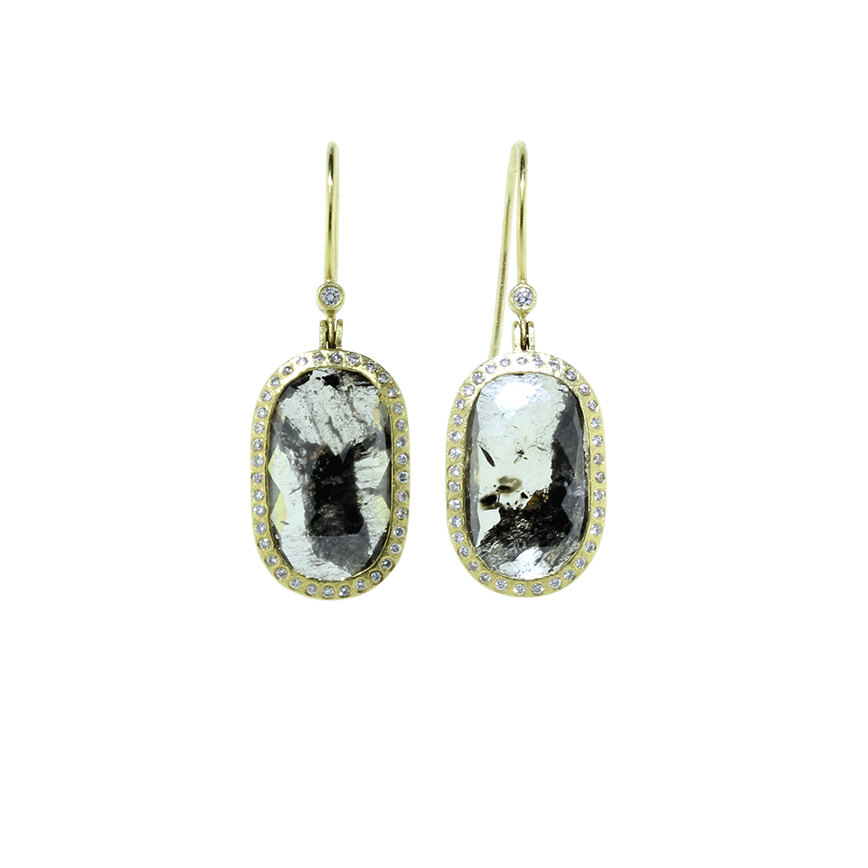 TODD REED, Black Fancy Diamond Drop Earrings