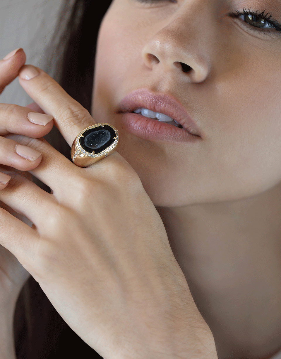 JACQUIE AICHE, Black Geode and Pave Dome Ring