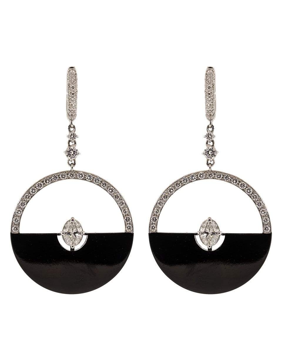 MARIANI, Black Half Moon and Diamond Earrings