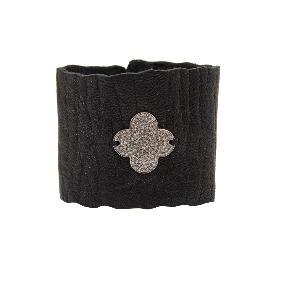 JORDAN ALEXANDER, Black Leather Wrap Bracelet