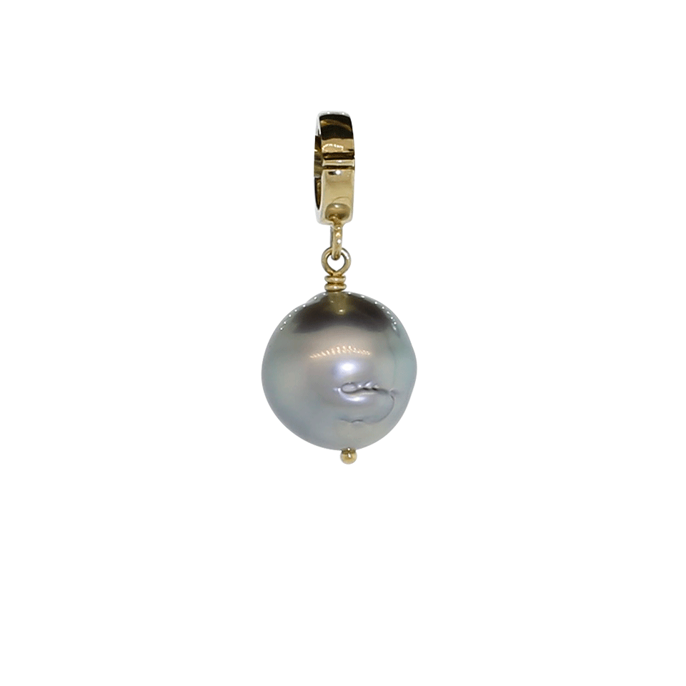 MIZUKI, Black Tahitian Pearl Clip Pendant