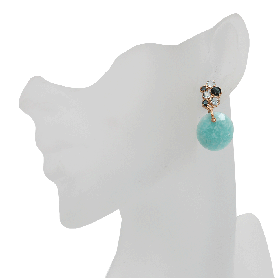 FEDERICA RETTORE, Blue Amazonite Aquamarine Drop Earrings