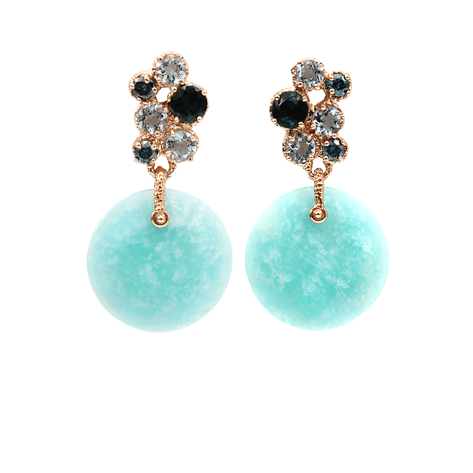 FEDERICA RETTORE, Blue Amazonite Aquamarine Drop Earrings