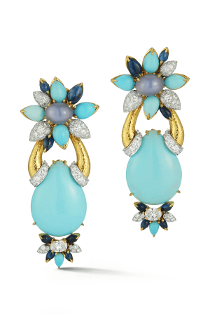 DAVID WEBB, Blue Chalcedony Asheville Earrings