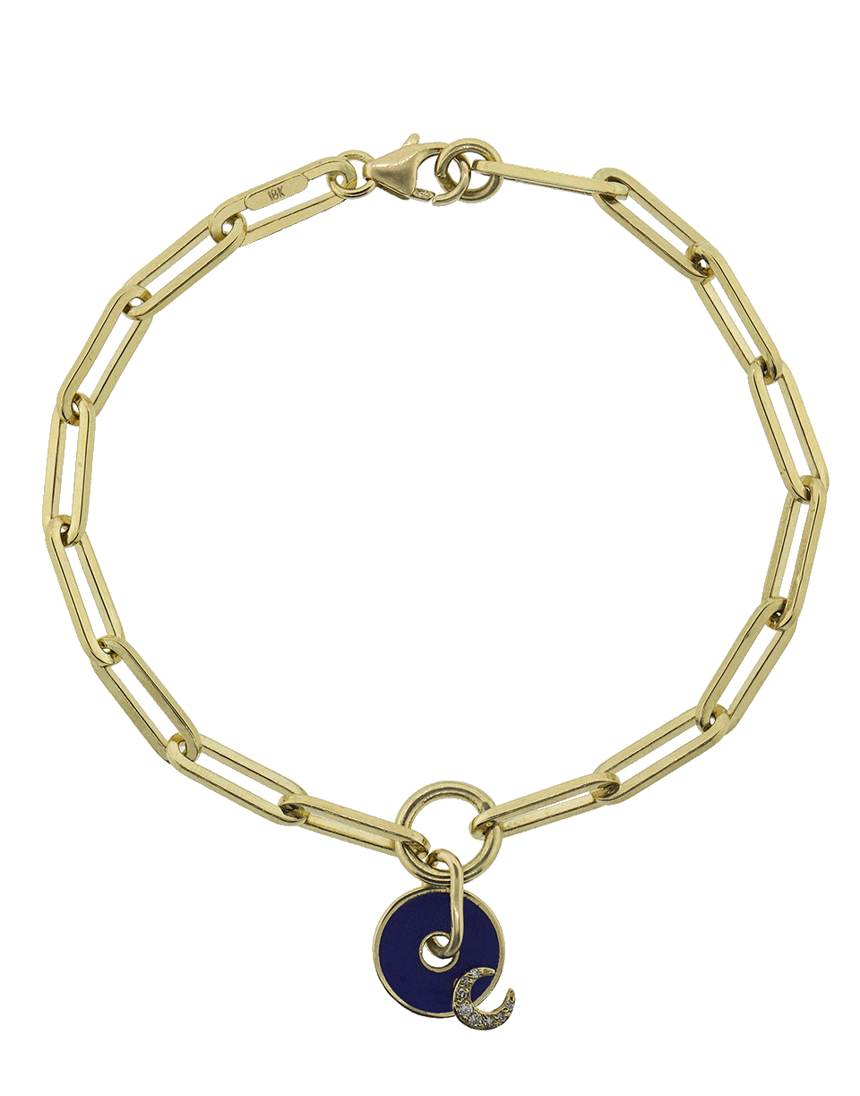 FOUNDRAE, Blue Crescent Charm Fob Clip Bracelet