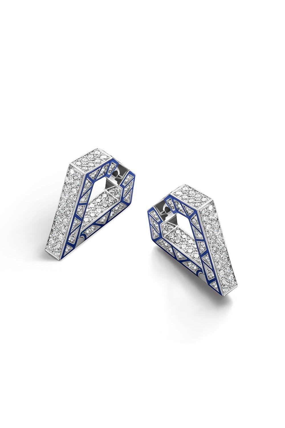 DRIES CRIEL, Blue Enamel Brute Maxi Earrings