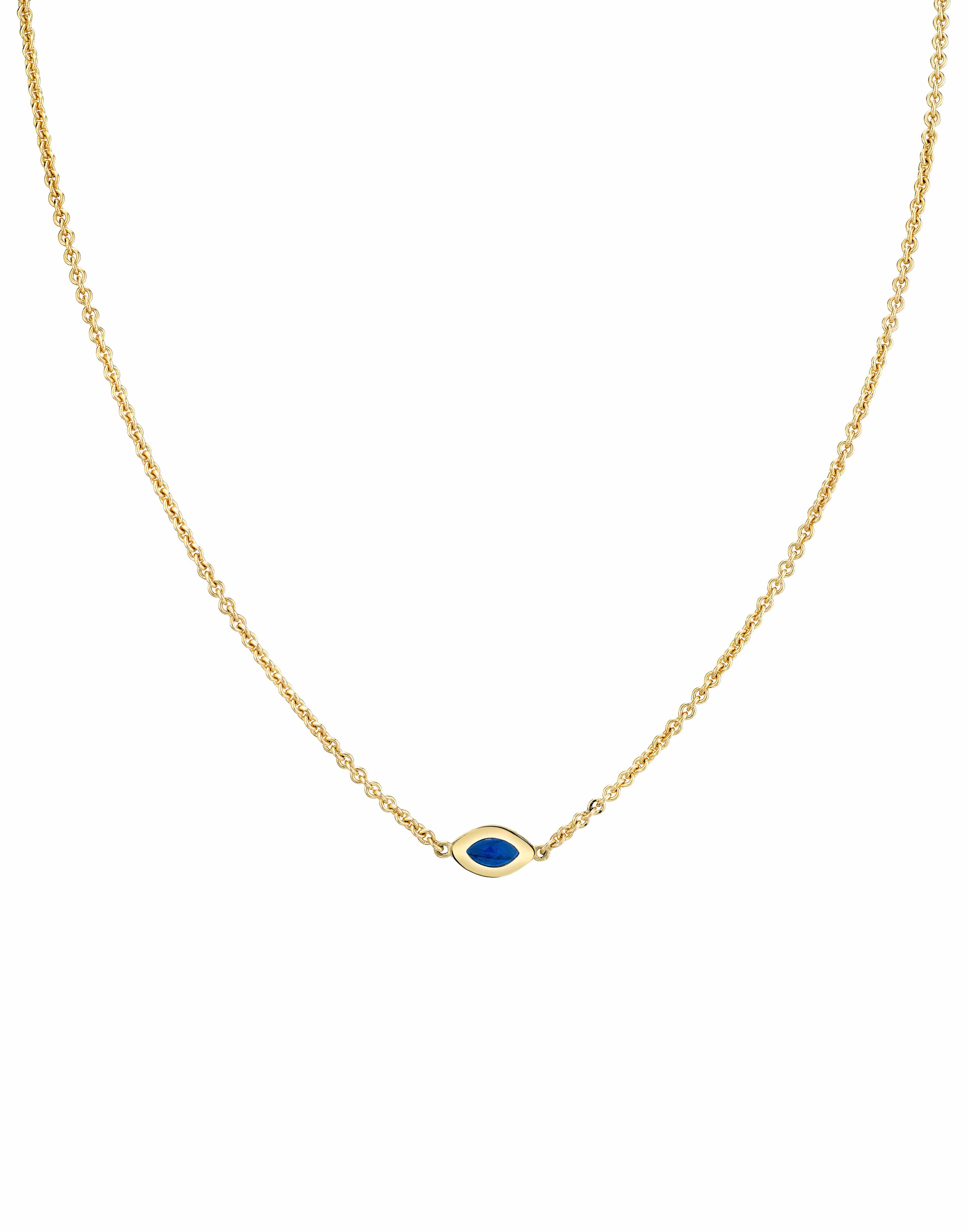 ANDY LIF, Blue Enamel Cats Eye Necklace