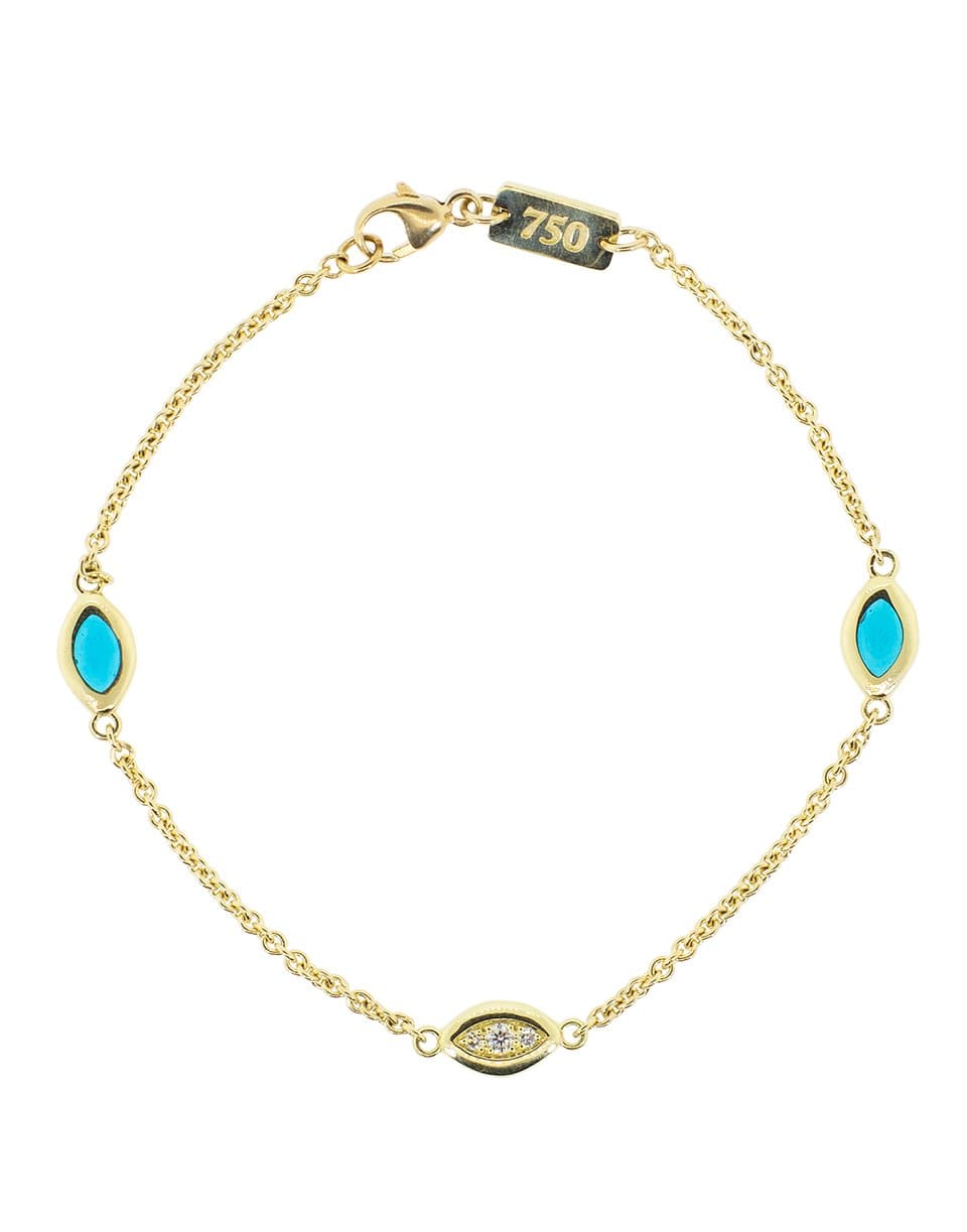 ANDY LIF, Blue Enamel and Diamond Cats Eye Bracelet