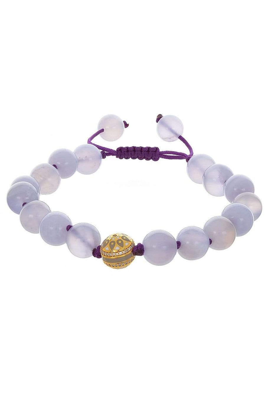 BUDDHA MAMA, Blue Lace Agate Bead Bracelet