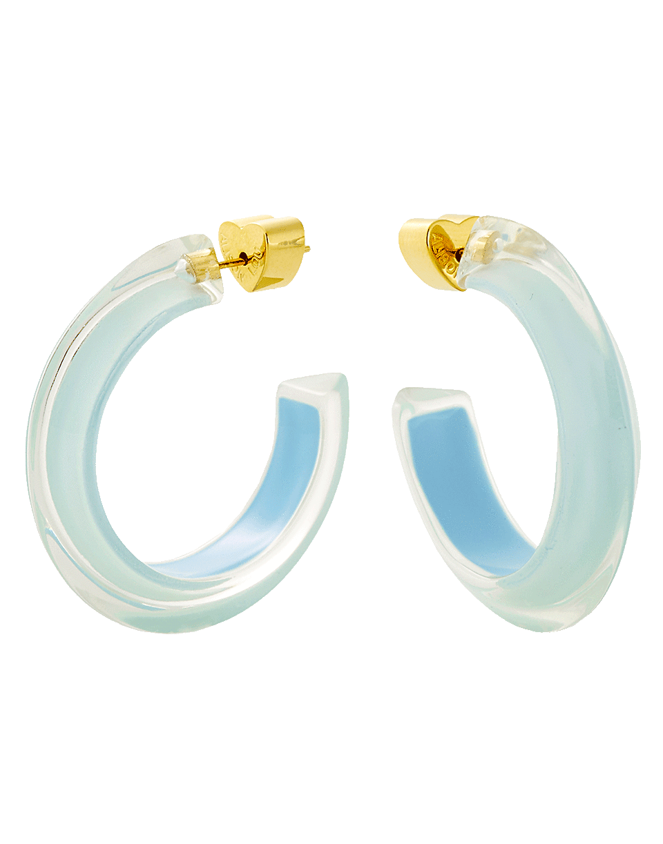 ALISON LOU, Blue Lucite Jelly Hoop Earrings