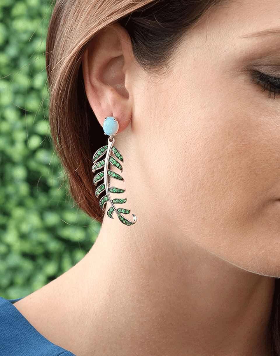 KATHERINE JETTER, Blue Opal Fern Earrings