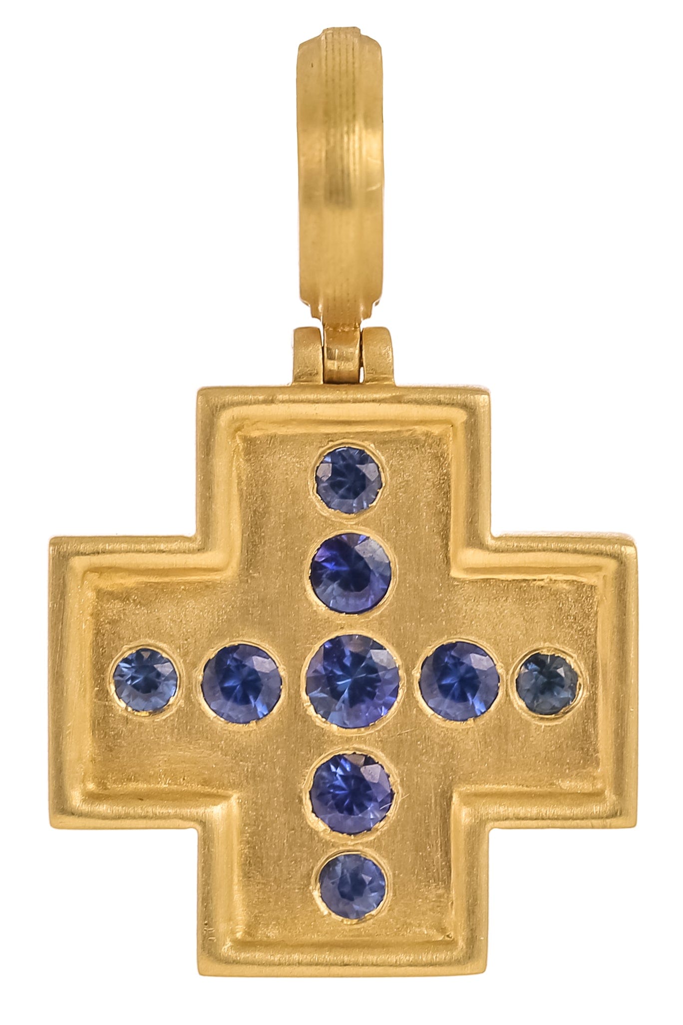 LEIGH MAXWELL, Blue Sapphire Cross Pendant