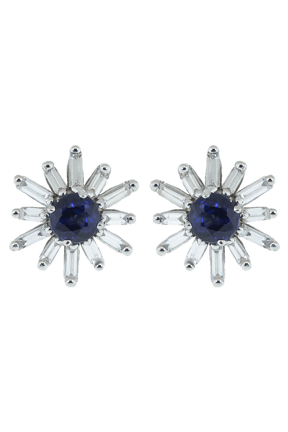 SUZANNE KALAN, Blue Sapphire Diamond Flower Studs