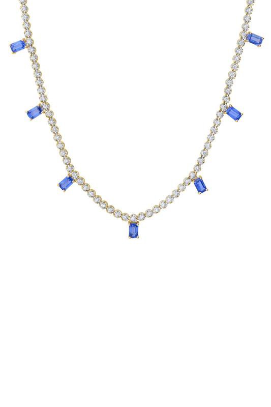 GRAZIELA, Blue Sapphire Diamond Necklace