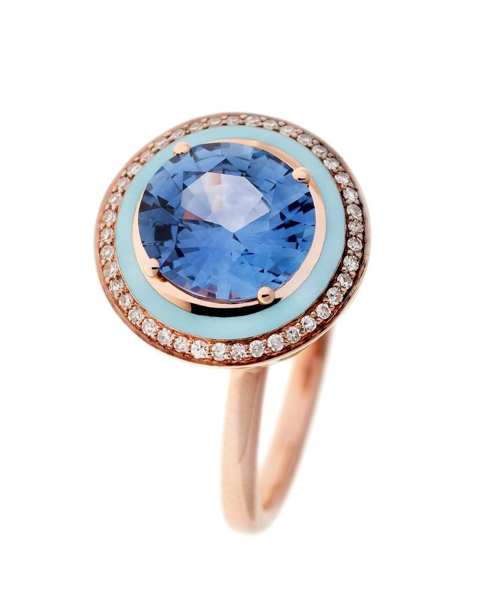 SELIM MOUZANNAR, Blue Sapphire, Diamonds and Light Blue Enamel Ring