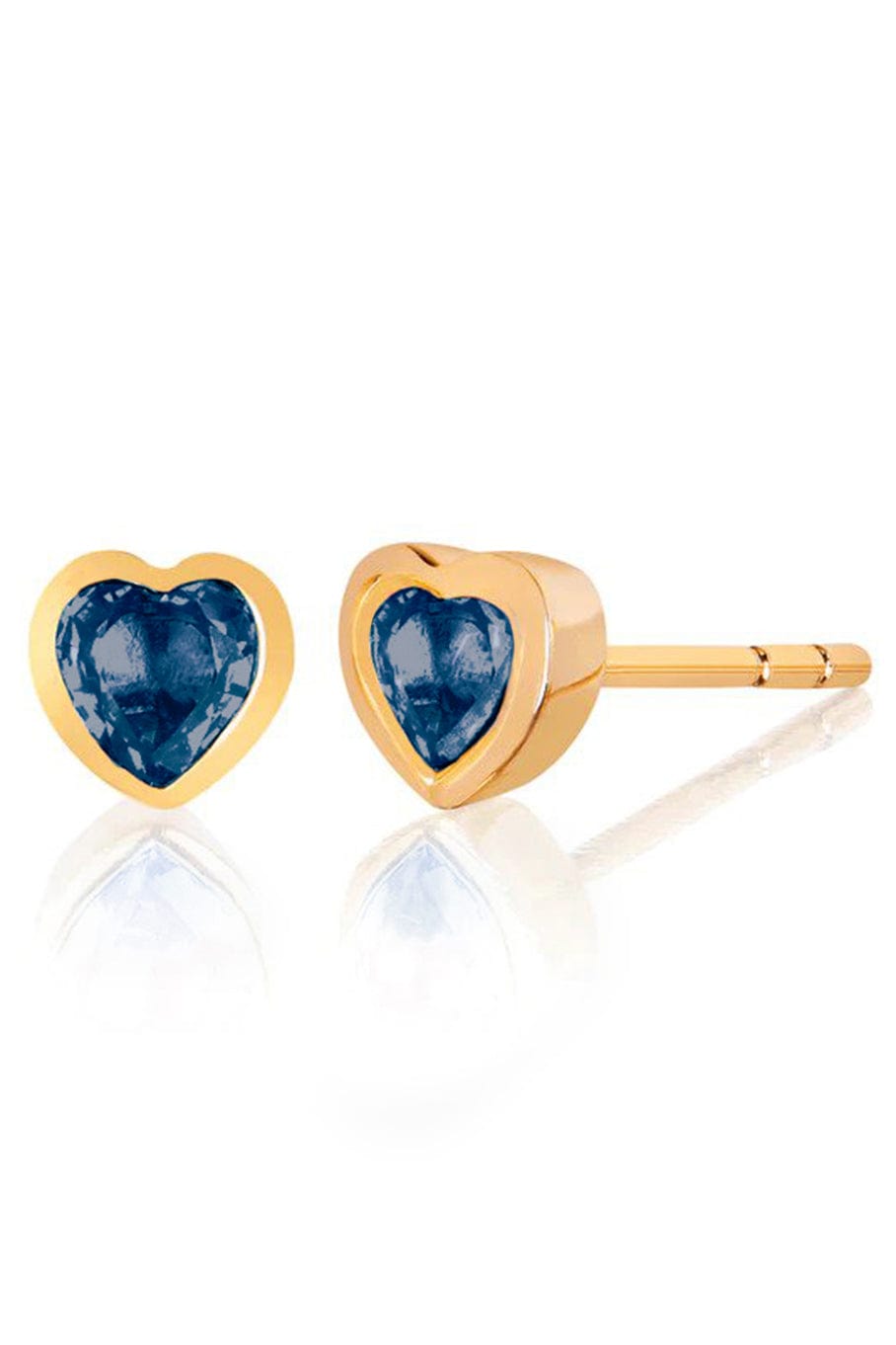 EF COLLECTION, Blue Sapphire Heart Stud