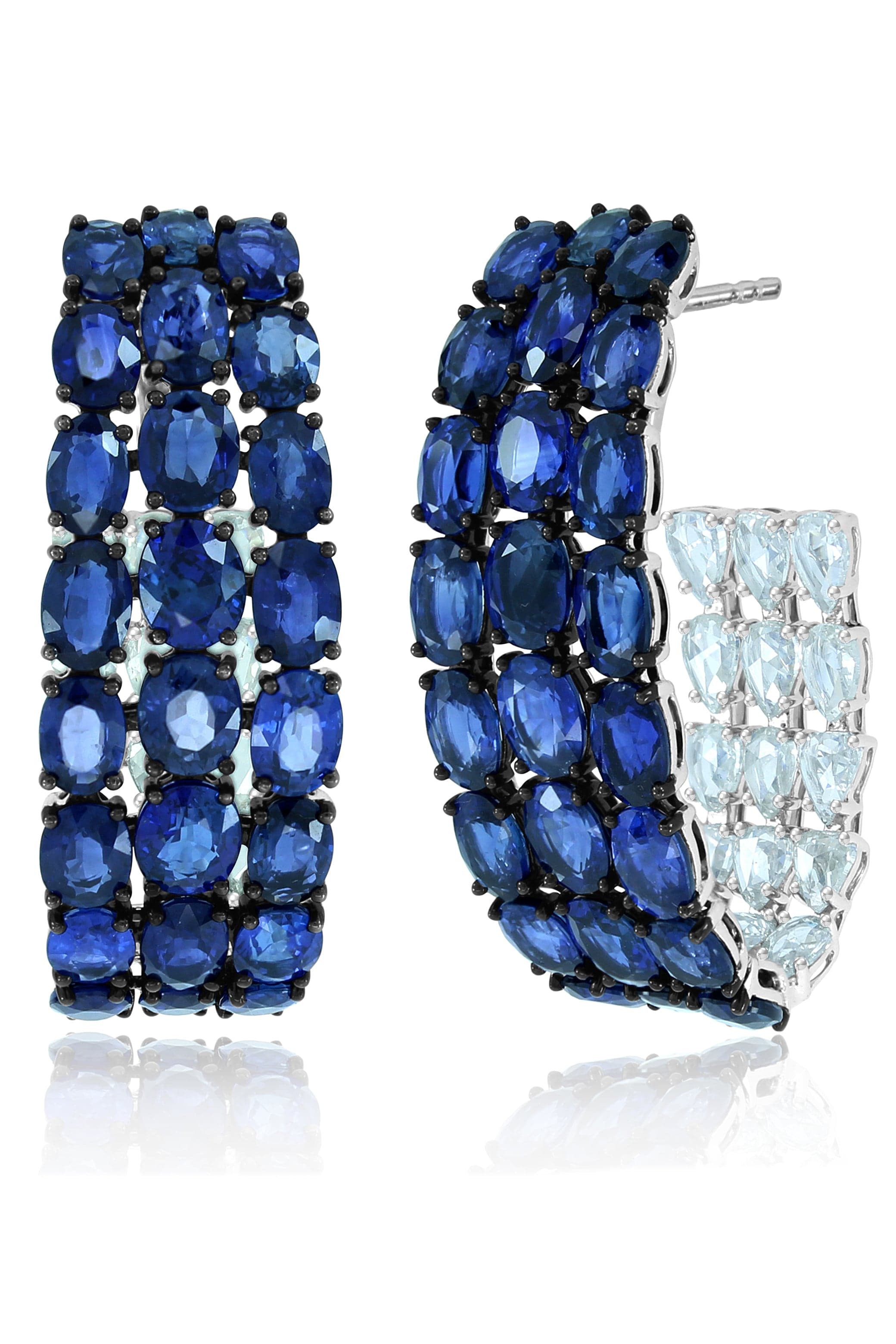 SUTRA, Blue Sapphire Hoop Earrings