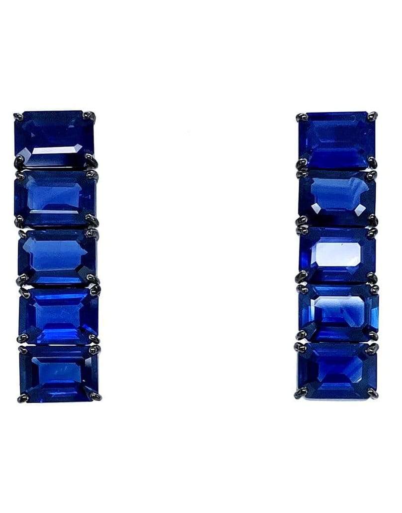 BAYCO, Blue Sapphire Line Earrings