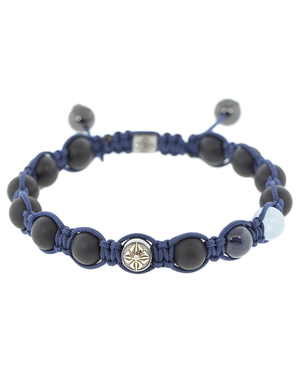 SHAMBALLA JEWELS, Blue Sapphire Onyx Bead Bracelet