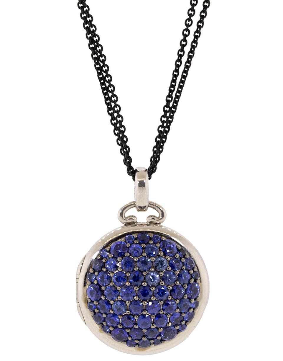 MONICA RICH KOSANN, Blue Sapphire Pave Locket Necklace