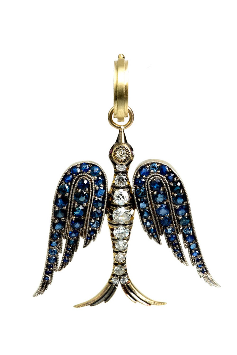 SYLVA & CIE, Blue Sapphire Swallow Pendant