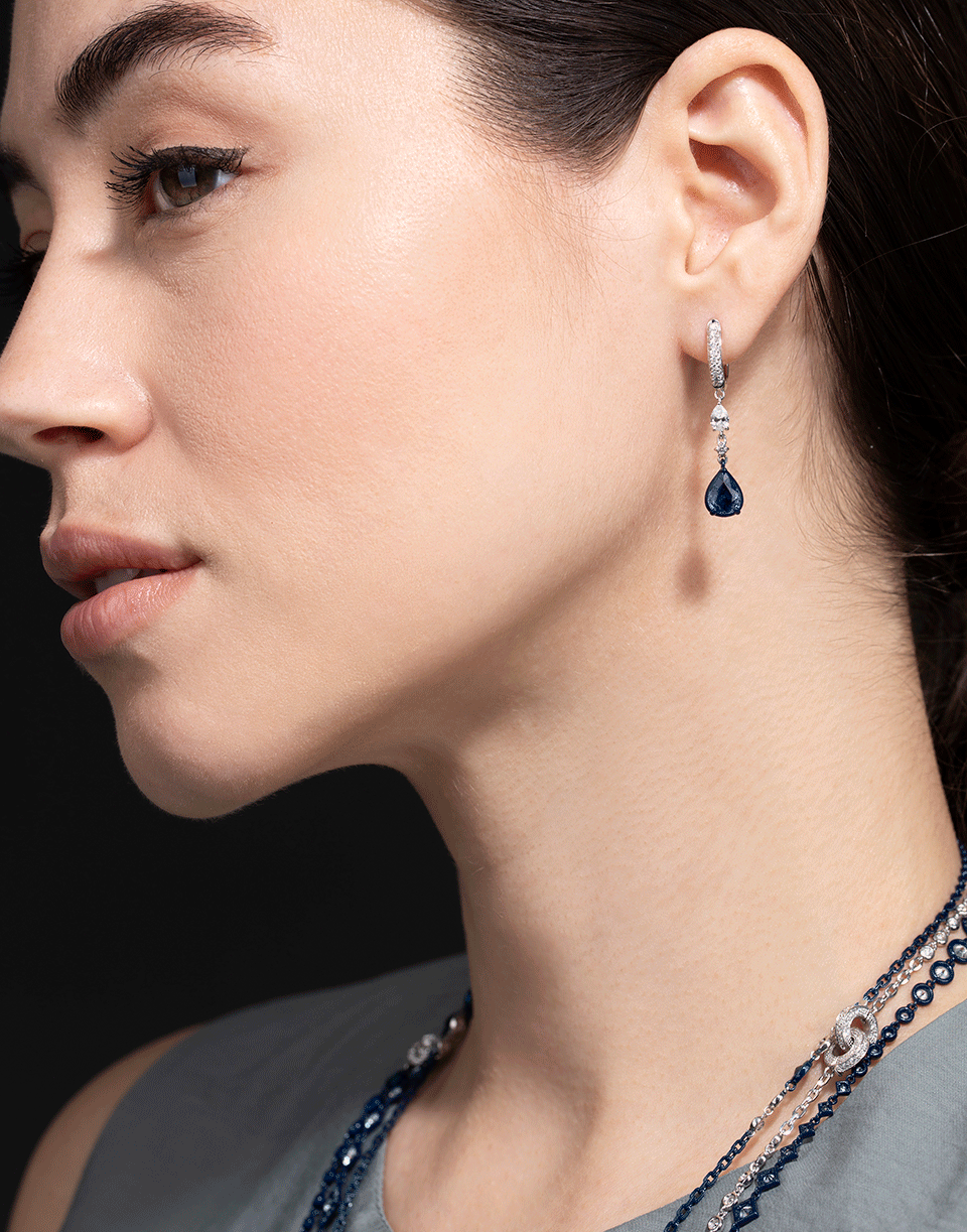 MARIANI, Blue Sapphire and Diamond Drop Earrings