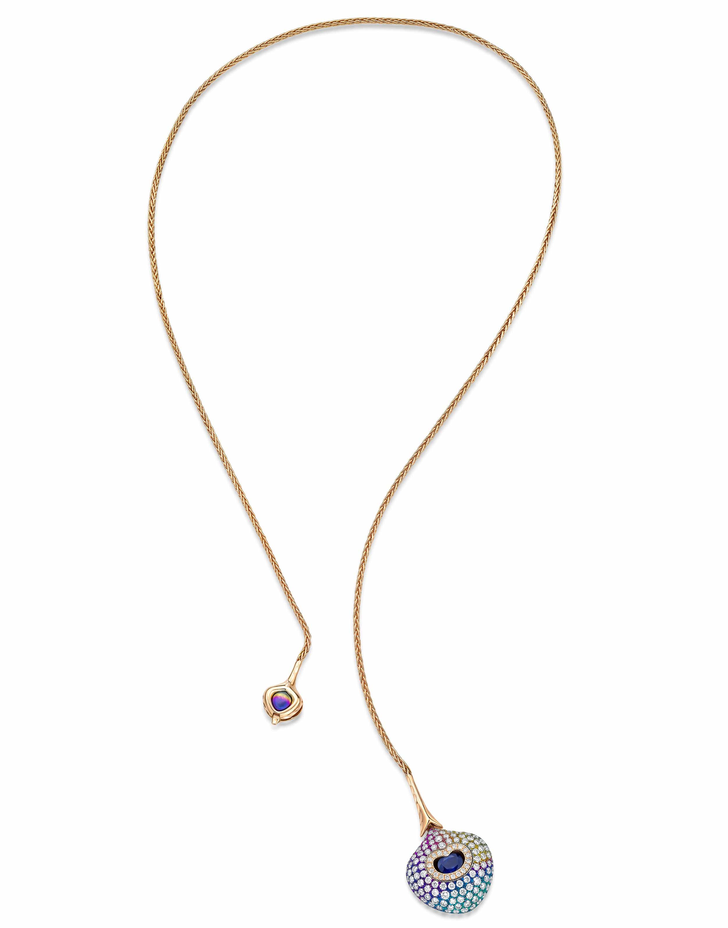 SABOO FINE JEWELS, Blue Sapphire and Diamond Multi Color Necklace