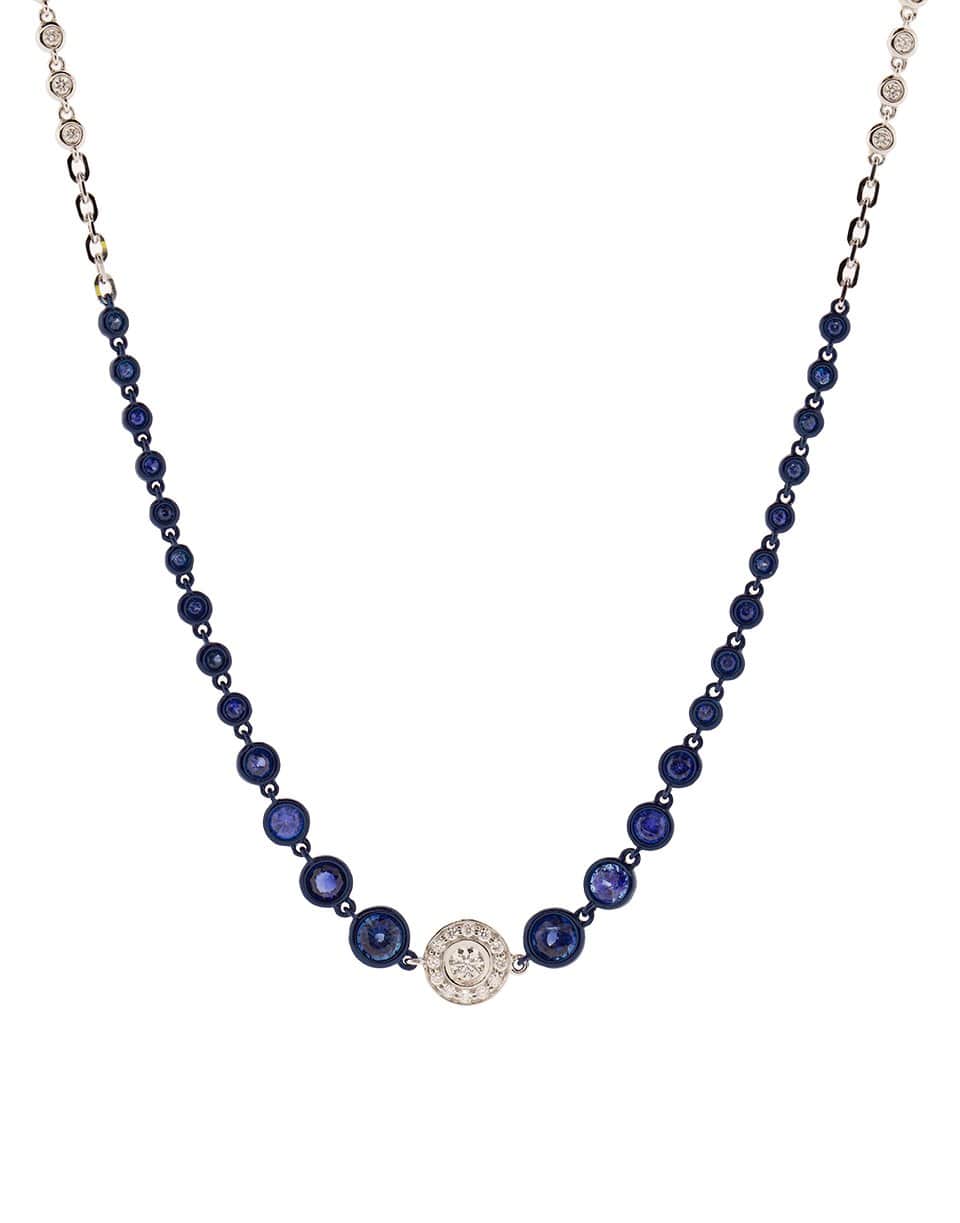 MARIANI, Blue Sapphire and Diamond Station Necklace