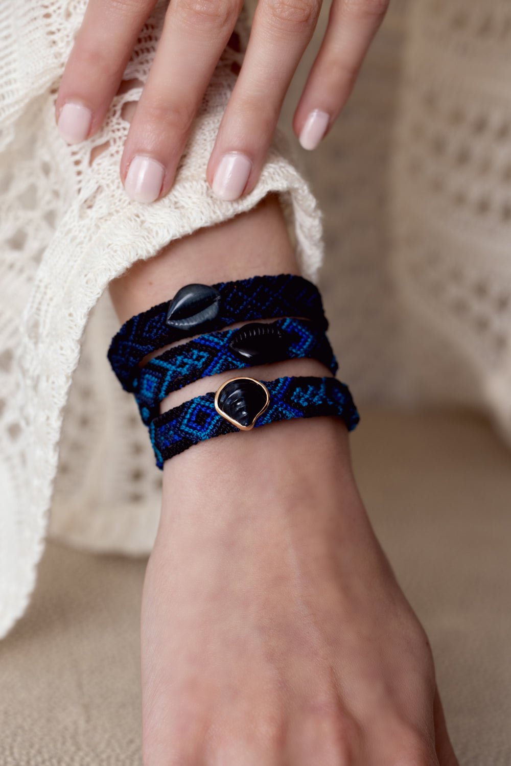 DEZSO BY SARA BELTRAN, Blue Tigers Eye Chione Bracelet