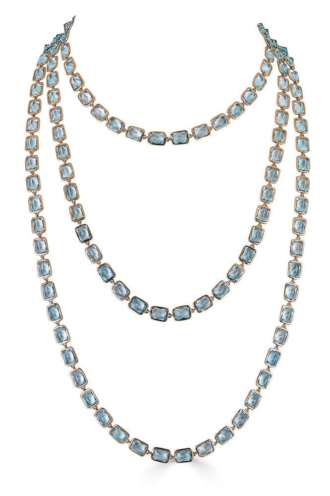 PIRANESI, Blue Topaz Long Wrap Necklace