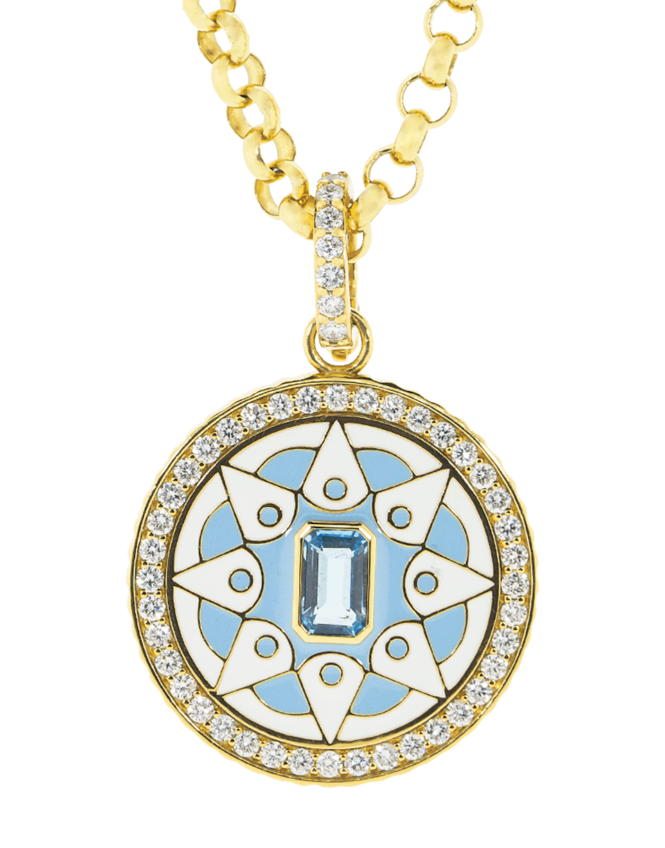 BUDDHA MAMA, Blue Topaz Mandala Pendant